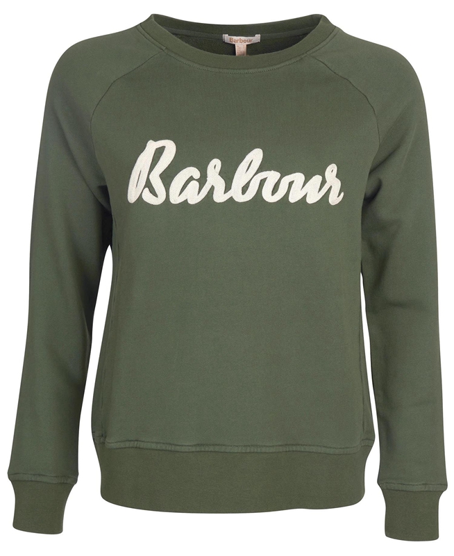 Barbour Sweatshirt Otterburn Women's Sweatshirts Olive | SZMJ-25467