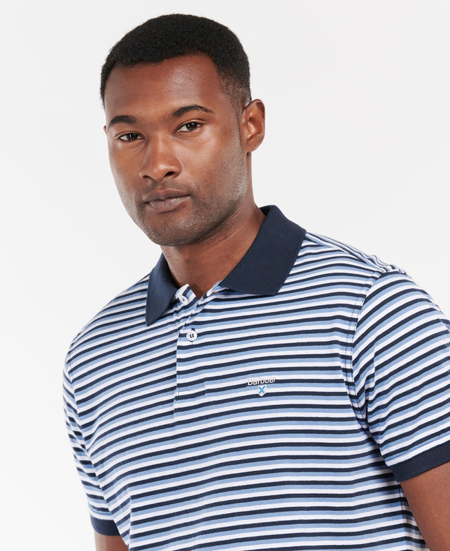 Barbour Swinden Men's Polo shirts Blue | PZNB-90562