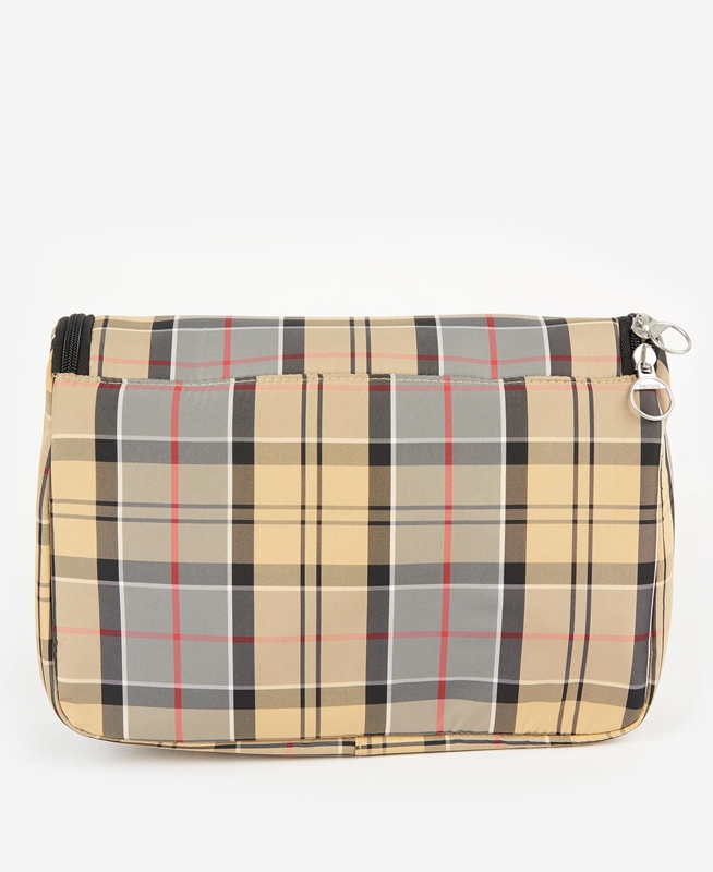 Barbour Tartan Hanging Washbag Men's Bags Beige | RXDY-50196