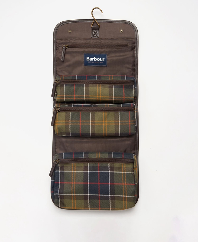 Barbour Tartan Hanging Washbag Men\'s Bags Multicolor | TLSP-59372