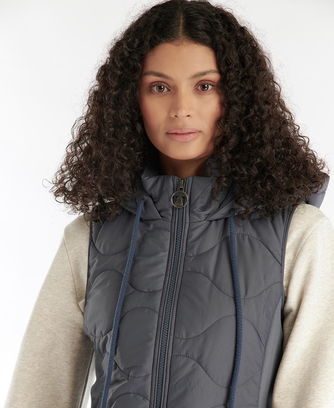 Barbour Thrift Quilted Women's Sweatshirts Grey | KFUX-53074