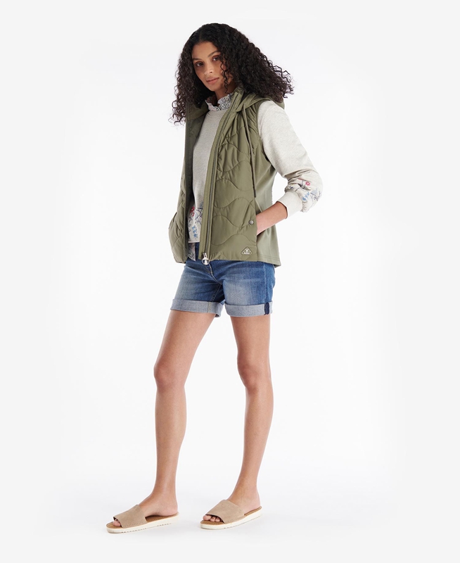 Barbour Thrift Quilted Women's Sweatshirts Olive | QOWP-58061