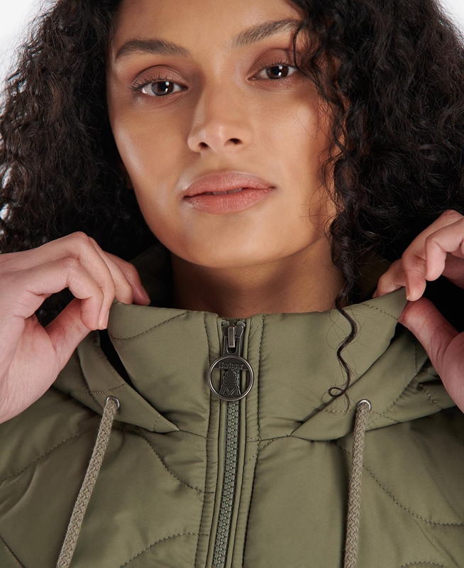 Barbour Thrift Quilted Women's Sweatshirts Olive | QOWP-58061