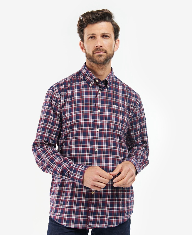 Barbour Turville Regular Fit Men's Shirts Blue | QAZH-57261