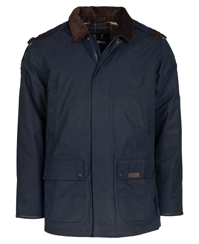 Barbour Wallace Men's Waterproof Jackets Navy | BUTK-49816