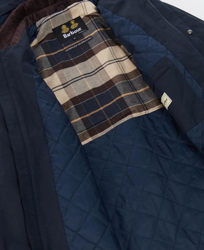 Barbour Wallace Men's Waterproof Jackets Navy | BUTK-49816