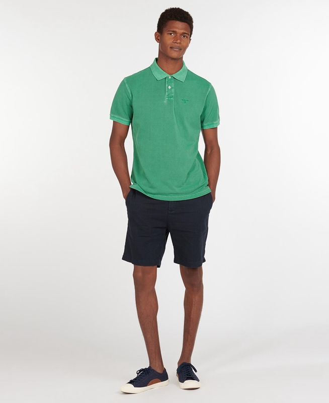 Barbour Washed Sports Men's Polo shirts Green | BIWL-41890