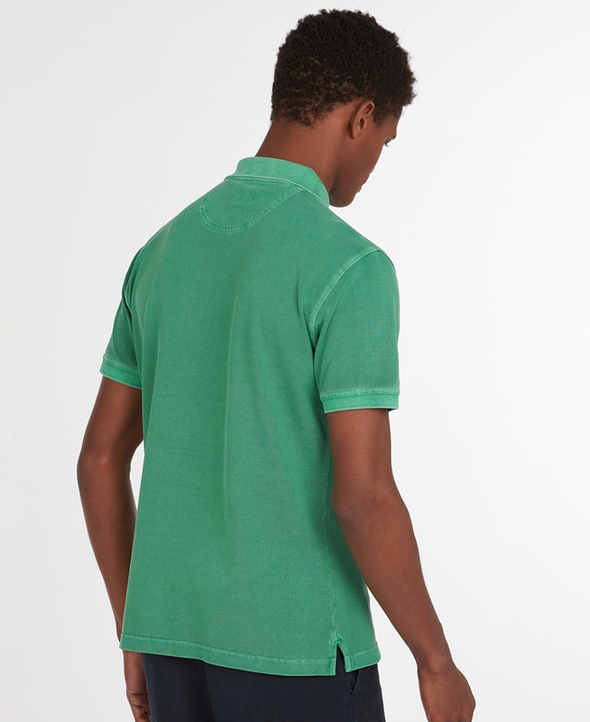 Barbour Washed Sports Men's Polo shirts Green | BIWL-41890