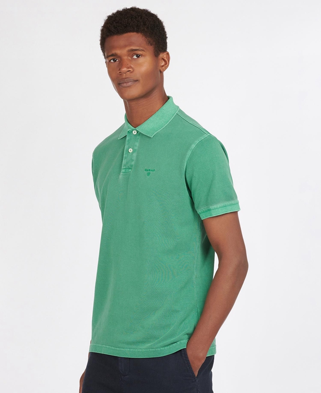 Barbour Washed Sports Men\'s Polo shirts Green | BIWL-41890