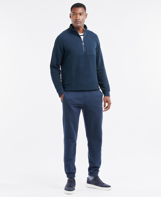 Barbour Wear Half Zip Men's Sweatshirts Navy | DPZV-71596