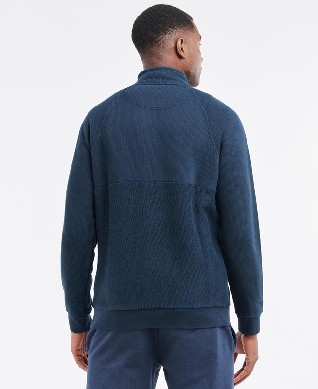 Barbour Wear Half Zip Men's Sweatshirts Navy | DPZV-71596