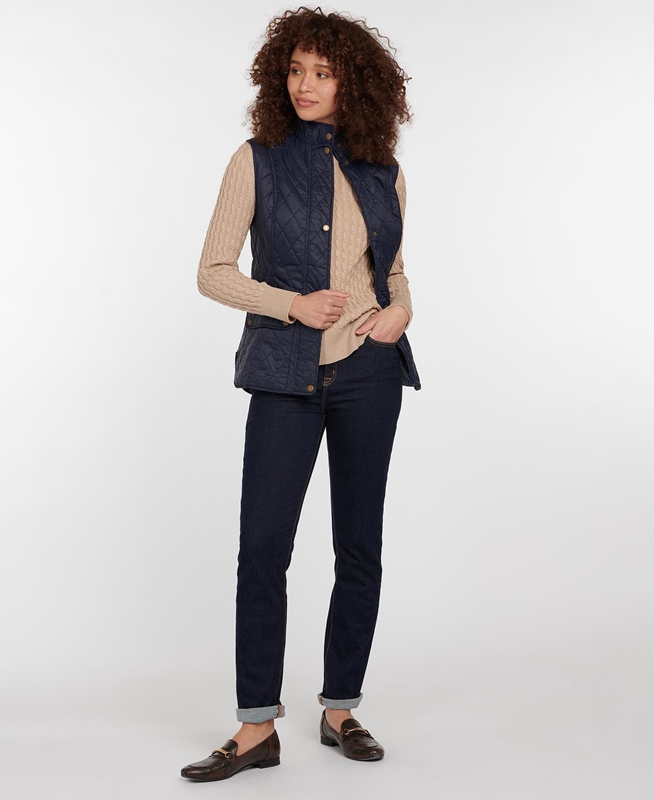 Barbour Weste Otterburn Women's Vest Navy | BAUV-64891