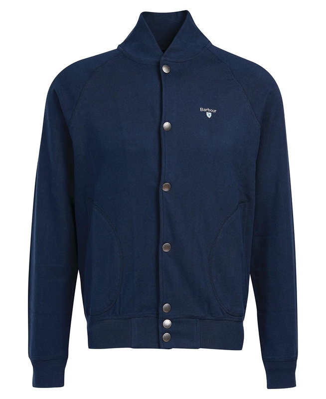 Barbour Whitewell Button Thru Men's Sweatshirts Blue | DSQL-25143