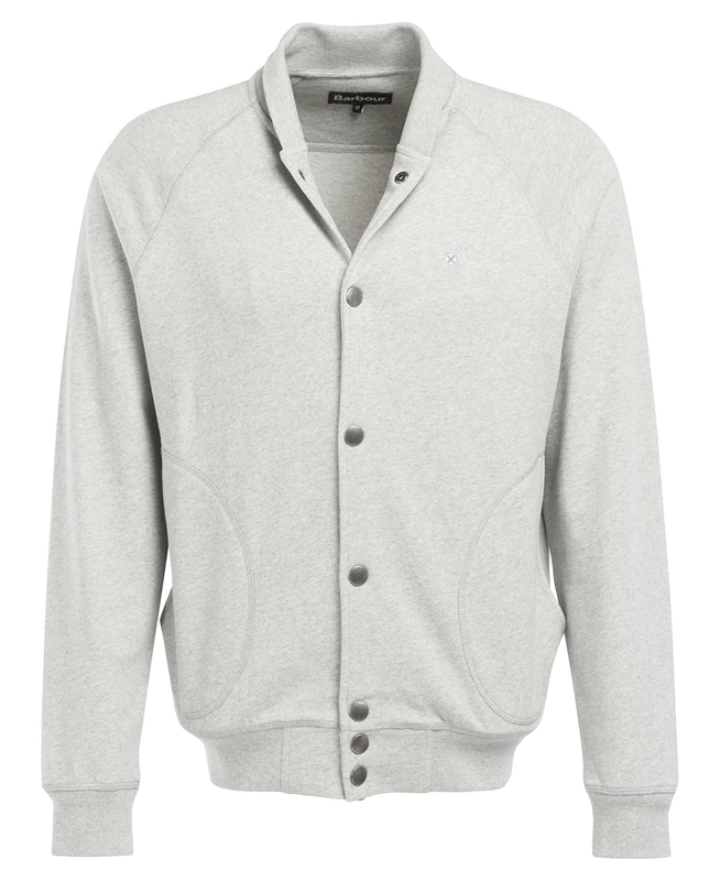 Barbour Whitewell Button Thru Men's Sweatshirts Grey | KBTC-51283