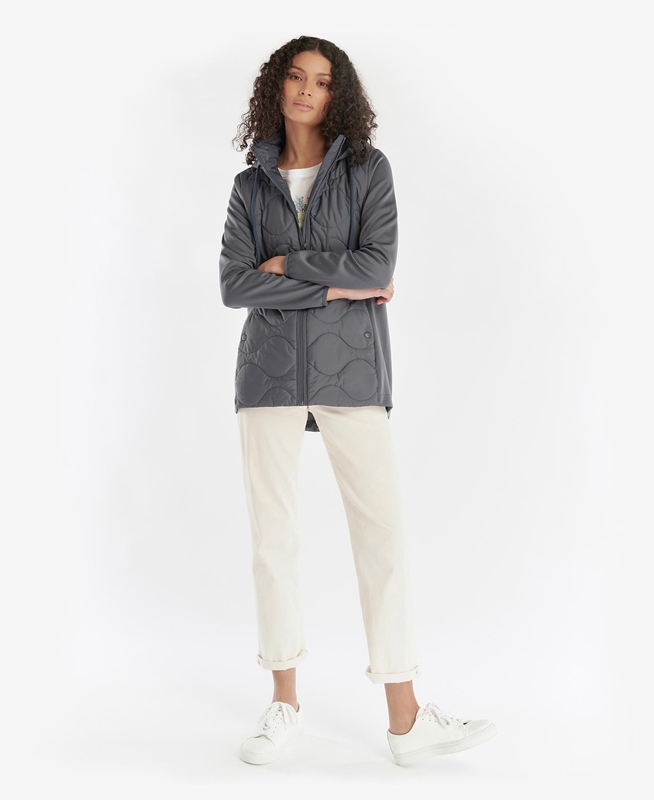 Barbour Willowherb Quilted Women's Sweatshirts Grey | IUDH-06397