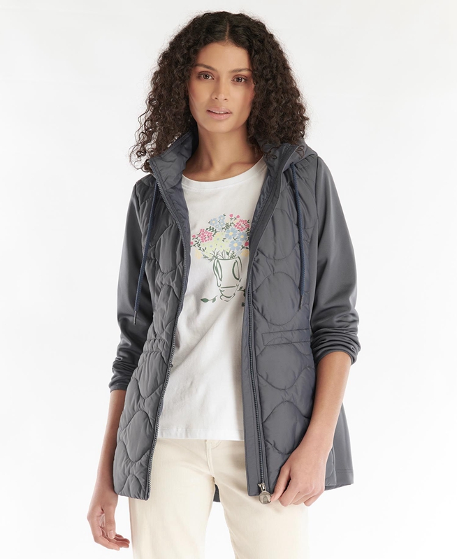 Barbour Willowherb Quilted Women's Sweatshirts Grey | IUDH-06397