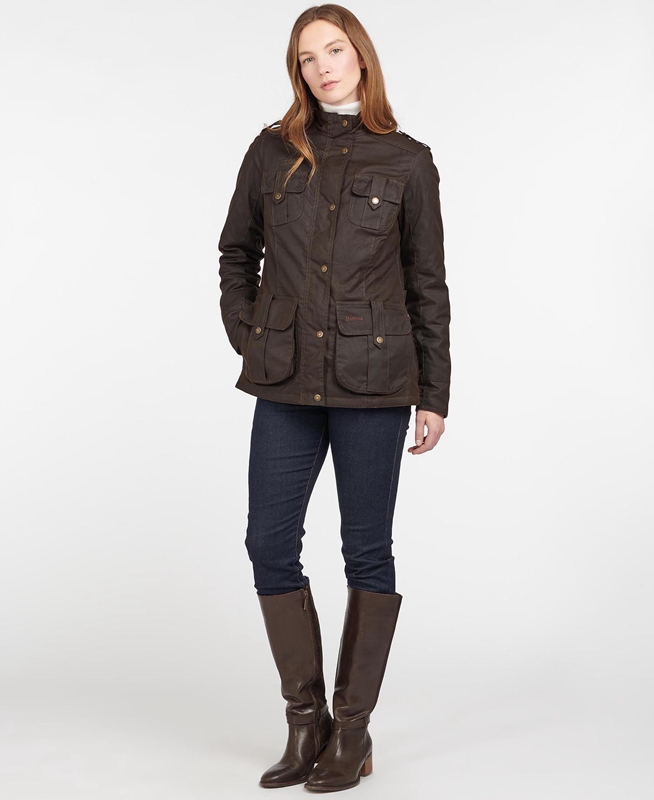 Barbour Winter Defence Women's Waxed Jackets Brown | ISNC-61240