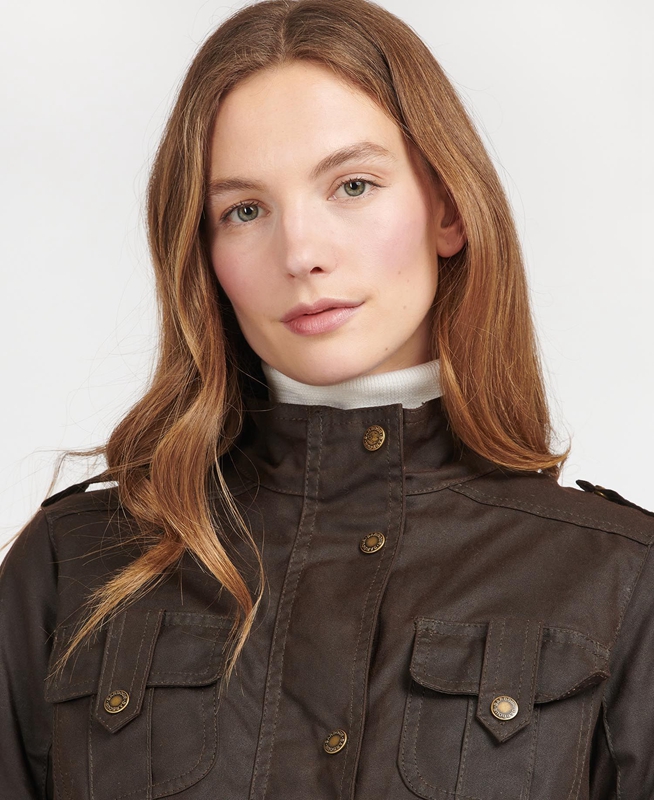 Barbour Winter Defence Women's Waxed Jackets Brown | ISNC-61240