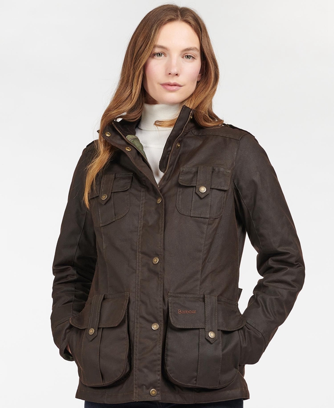 Barbour Winter Defence Women\'s Waxed Jackets Brown | ISNC-61240