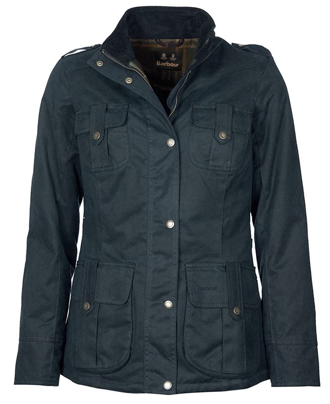 Barbour Winter Defence Women's Waxed Jackets Blue | JRKB-91375