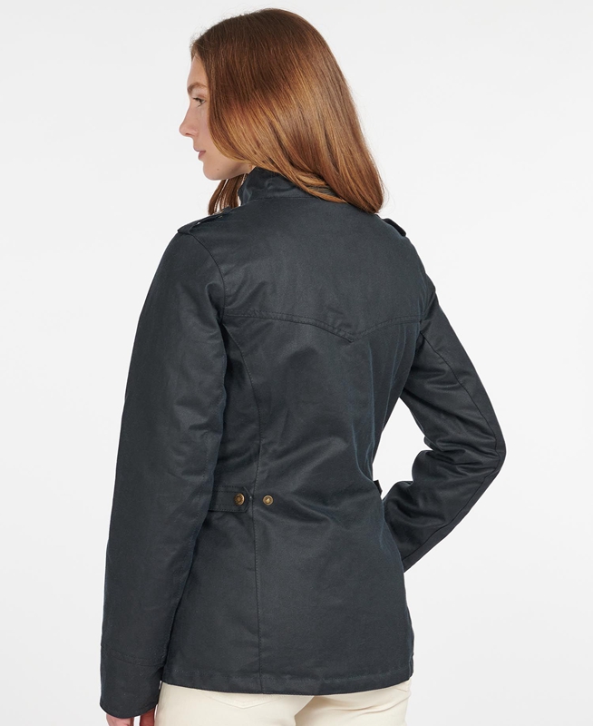 Barbour Winter Defence Women's Waxed Jackets Blue | JRKB-91375