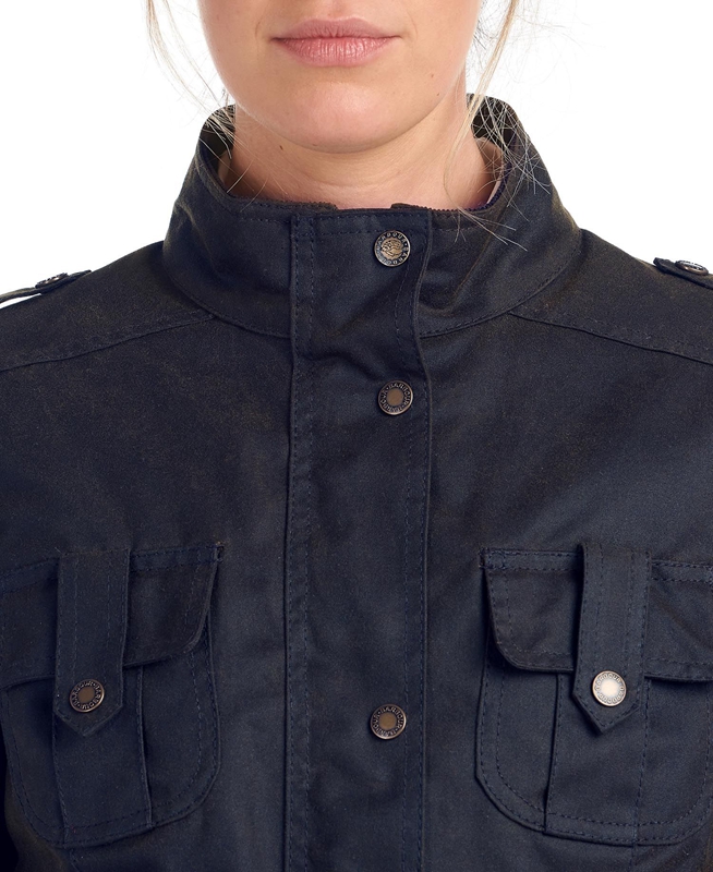 Barbour Winter Defence Women's Waxed Jackets Blue | JRKB-91375