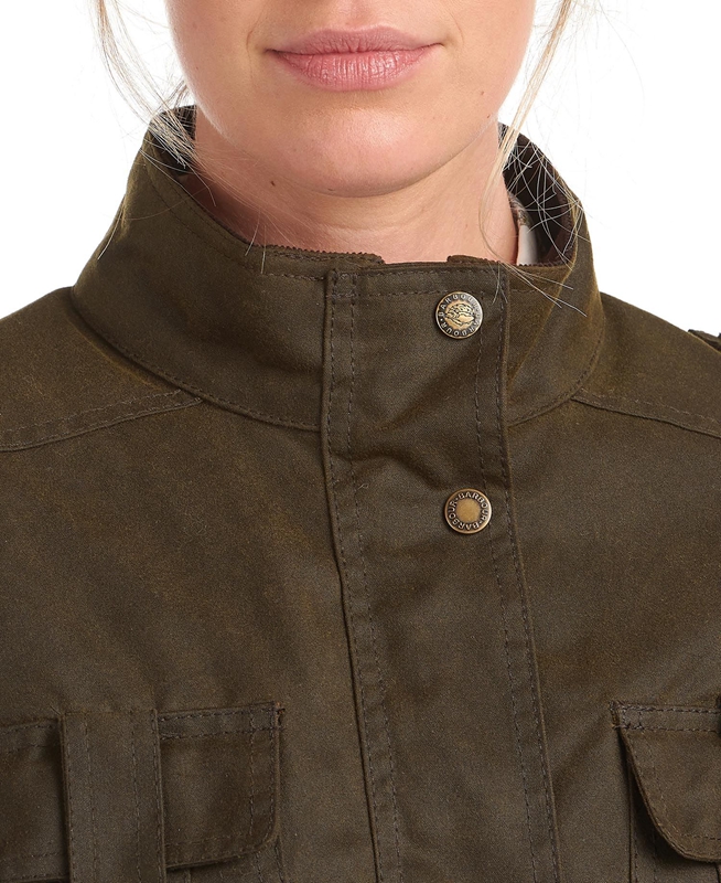 Barbour Winter Defence Women's Waxed Jackets Green | VUQI-26710