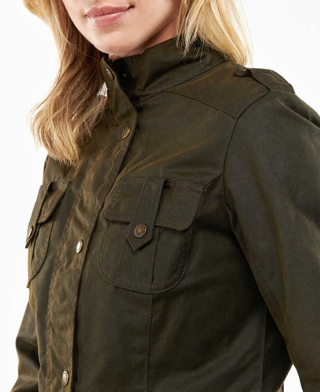 Barbour Winter Defence Women's Waxed Jackets Green | VUQI-26710