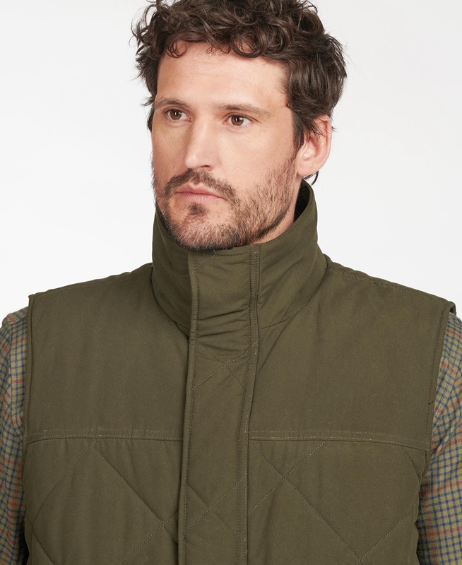 Barbour Winterdale Men's Vest Olive | MNEH-47658