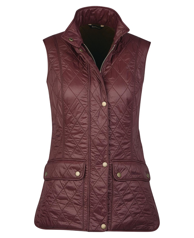 Barbour Wray Women's Vest Burgundy | YKQH-47063