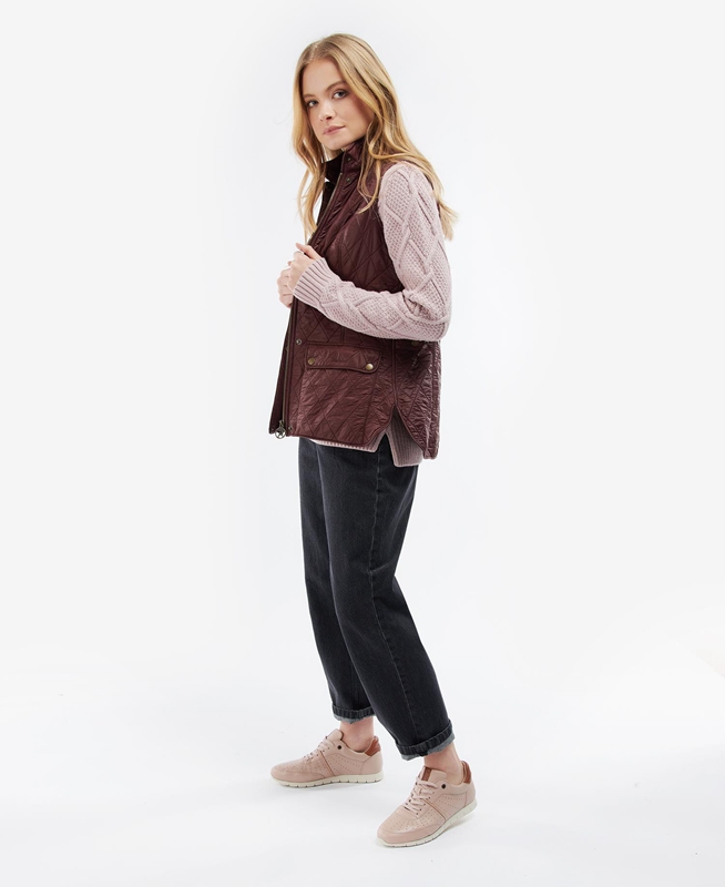 Barbour Wray Women's Vest Burgundy | YKQH-47063