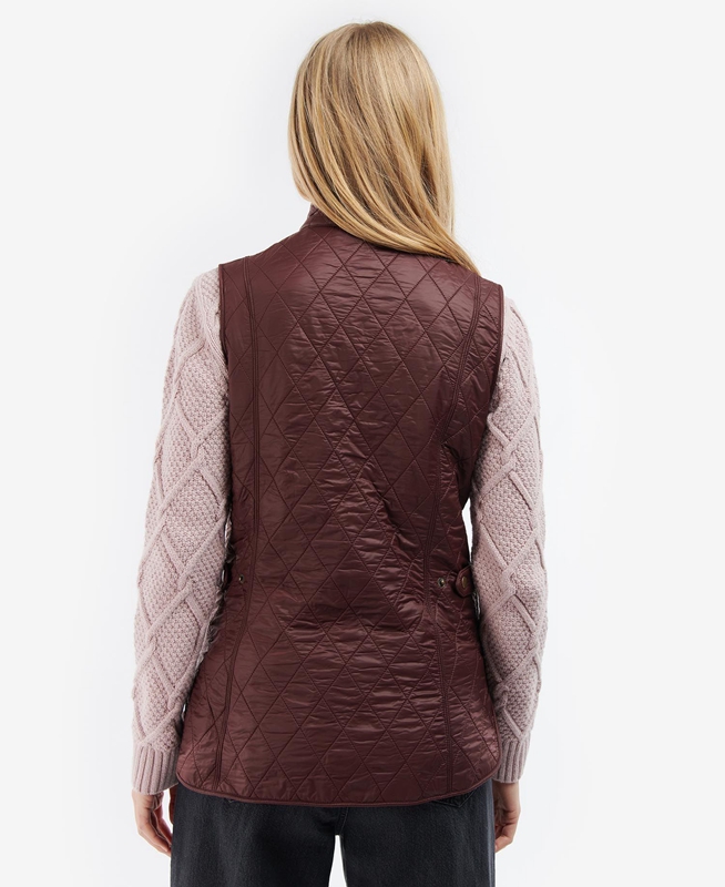 Barbour Wray Women's Vest Burgundy | YKQH-47063