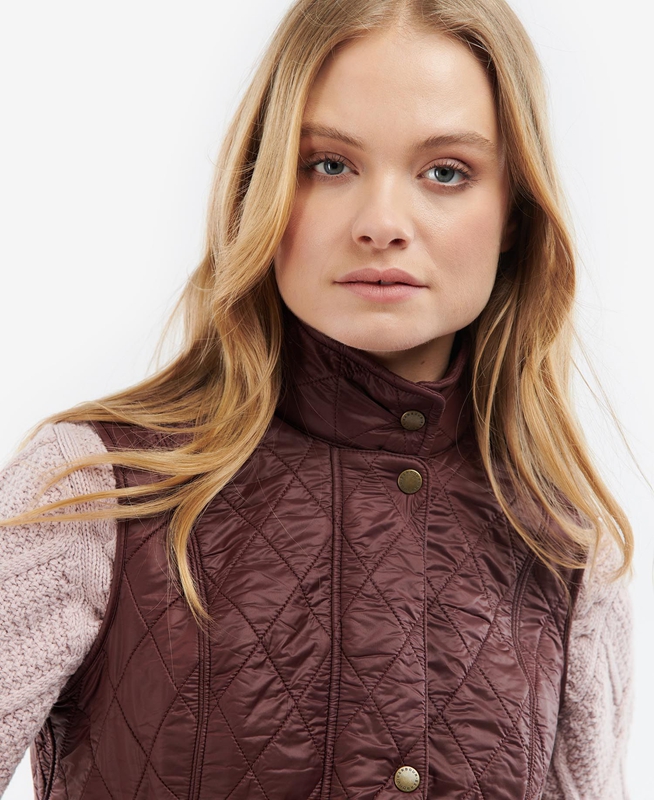 Barbour Wray Women's Vest Burgundy | YKQH-47063